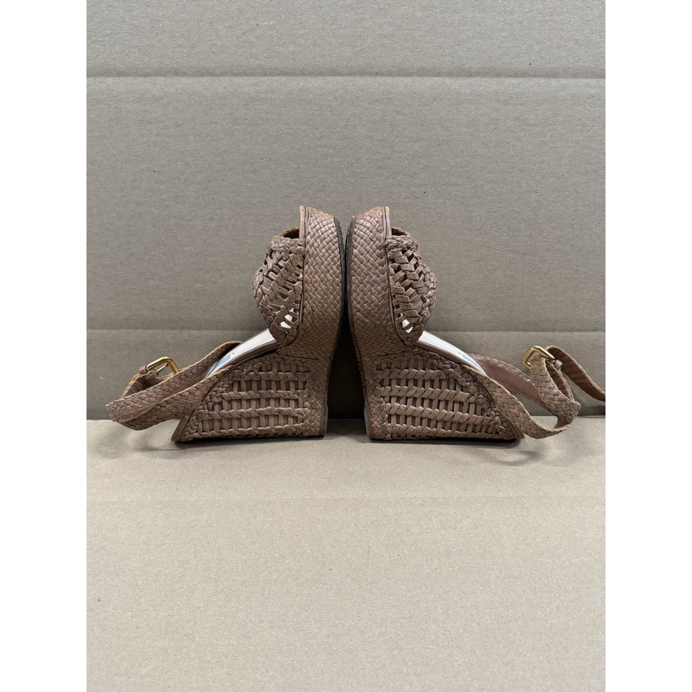 Prada Women's Leather Braided‎ Woven Espadrilles Brown Size 39.5 - Picture 6 of 8